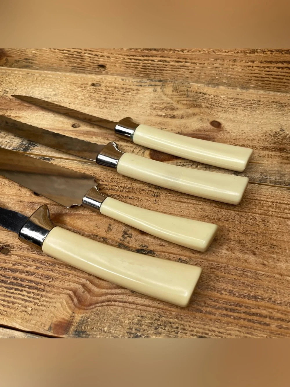 VINTAGE Sheffield Fleur D'Or Stainless Steak Knives, Carving Set,  Cake & Frozen